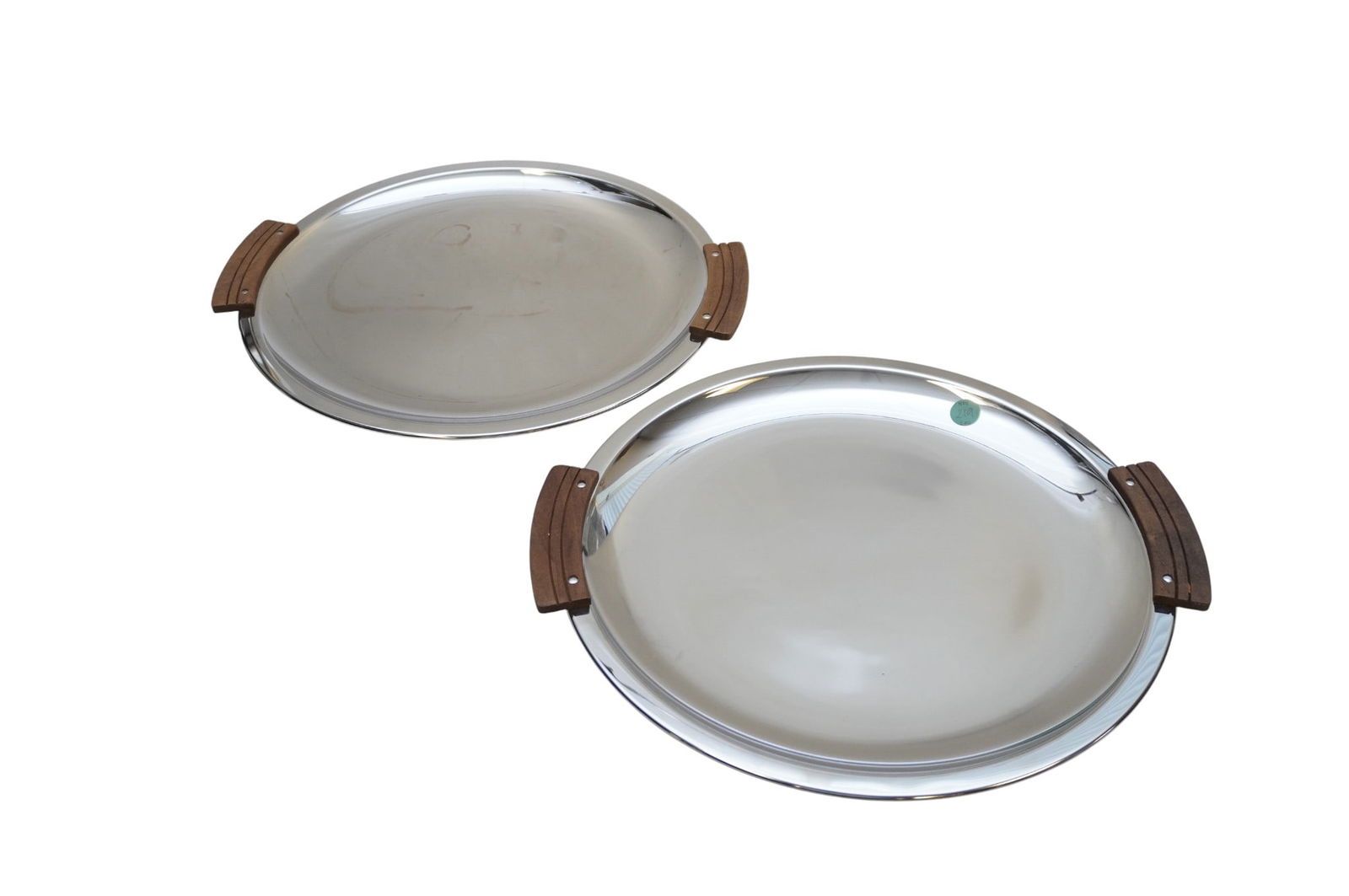 PAIR MCM KROMEX ROUND SERVING TRAYS (1 of 2)