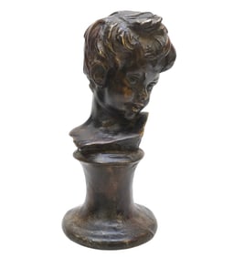 MID CENTURY PLASTER BUST OF BOY