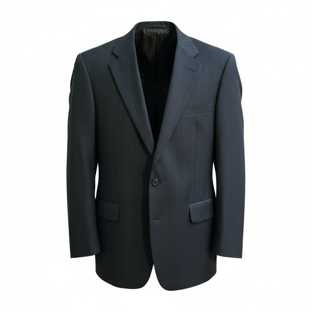 VINTAGE BURBERRY  100 % WOOL NAVY PINSTRIPE & GRAY BLAZER (1 of 2)