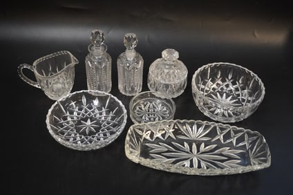 8 pc CUT GLASS / CRYSTAL ABP & OTHERS