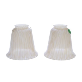 VINTAGE FRENCH VIANNE FRIT GLASS LAMPSHADES - A PAIR