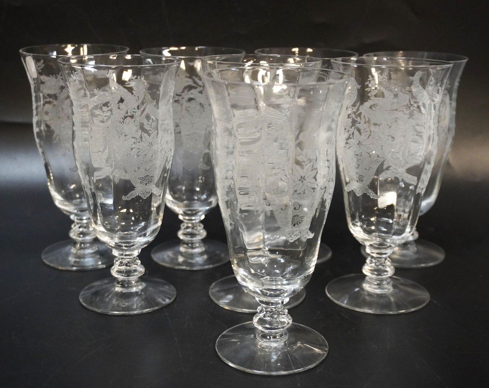 8 TIFFIN PERSIAN PHEASANT ICED TEA GLASSES (1 of 4)