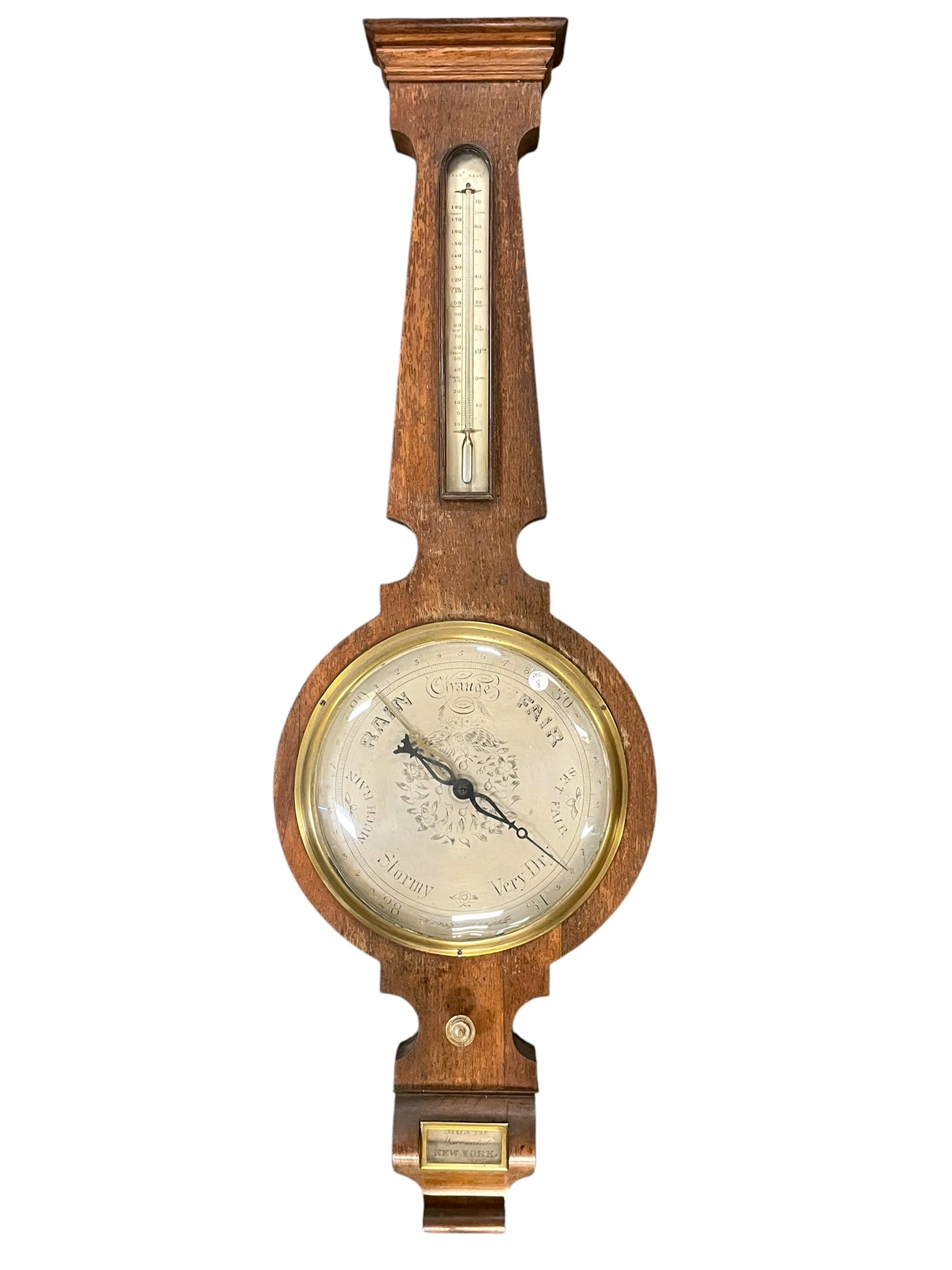 ANTIQUE MONTI'S WARRANTED NEW YORK BAROMETER (1 of 4)