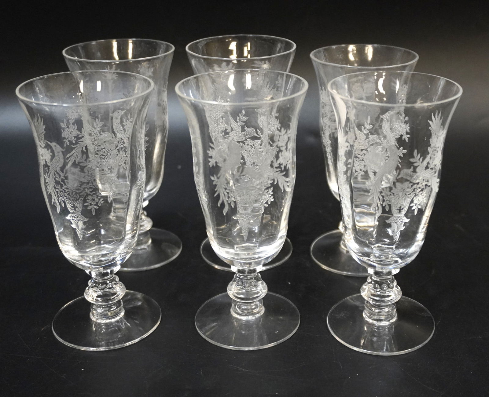 7 TIFFIN PERSIAN PHEASANT JUICE GLASSES (1 of 2)