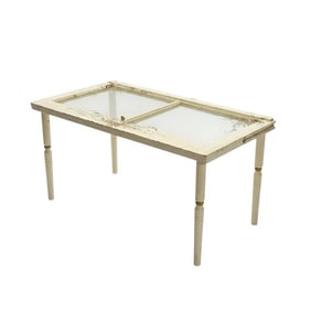 ANTIQUE HAND PAINTED WINDOW COFFEE TABLE