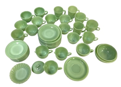 48 pc FIRE KING JADEITE RESTAURANT WARE