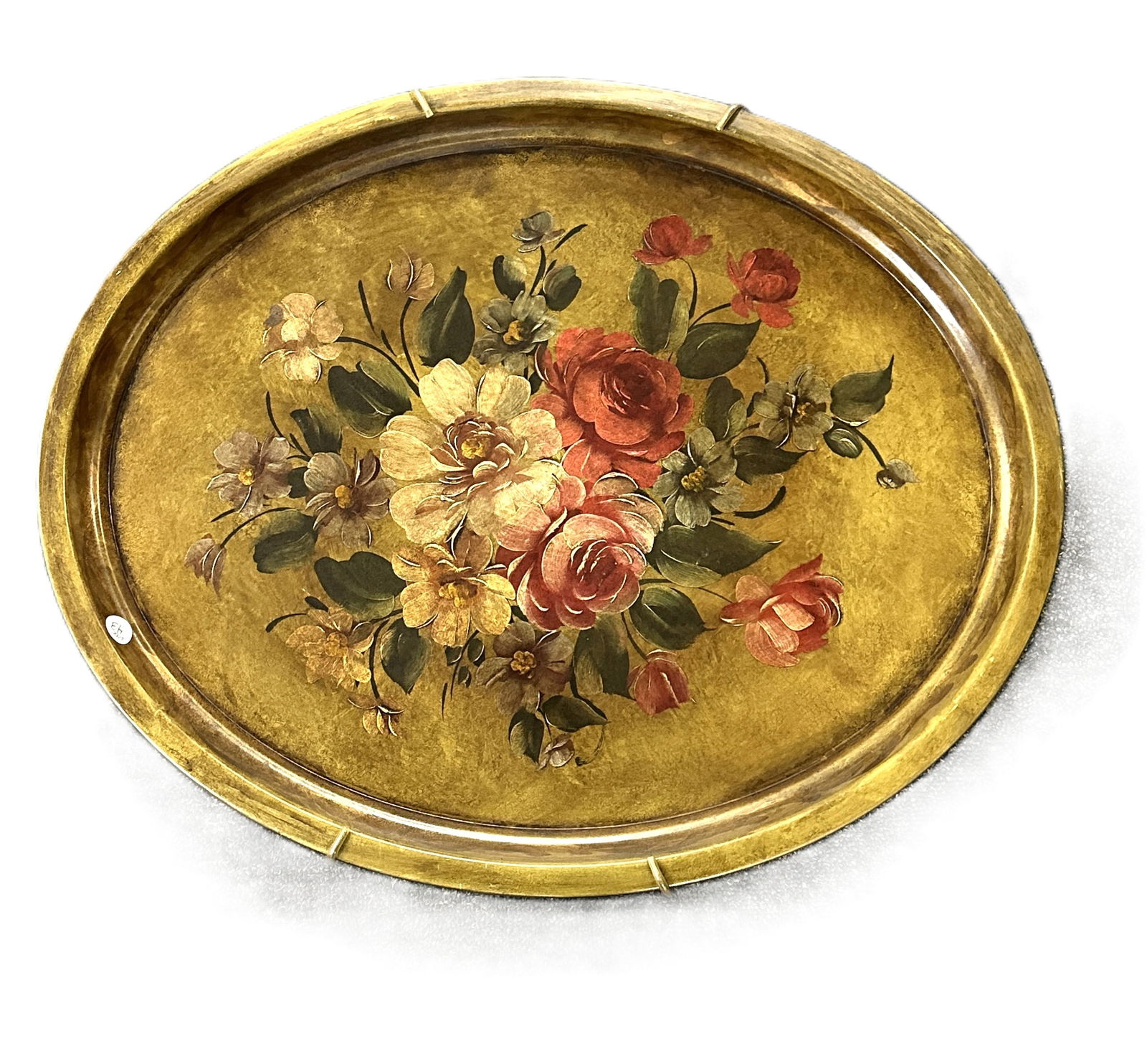 LARGE HAND PAINTED FLORAL TOLE TRAY (1 of 3)