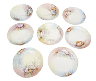 8 LIMOGES ELITE SEAFOOD PLATES