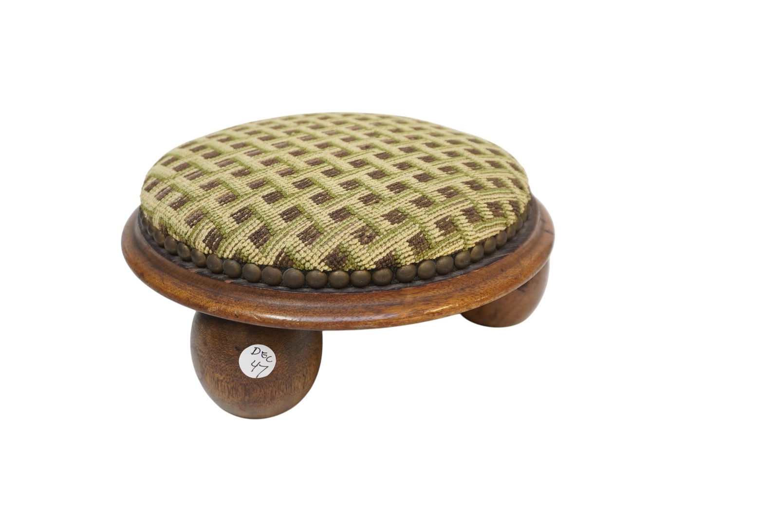 ANTIQUE WALNUT NEEDLEPOINT FOOTSTOOL (1 of 5)
