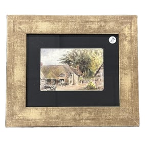 ALFRED HUTTY WATERCOLOR FARM YARD