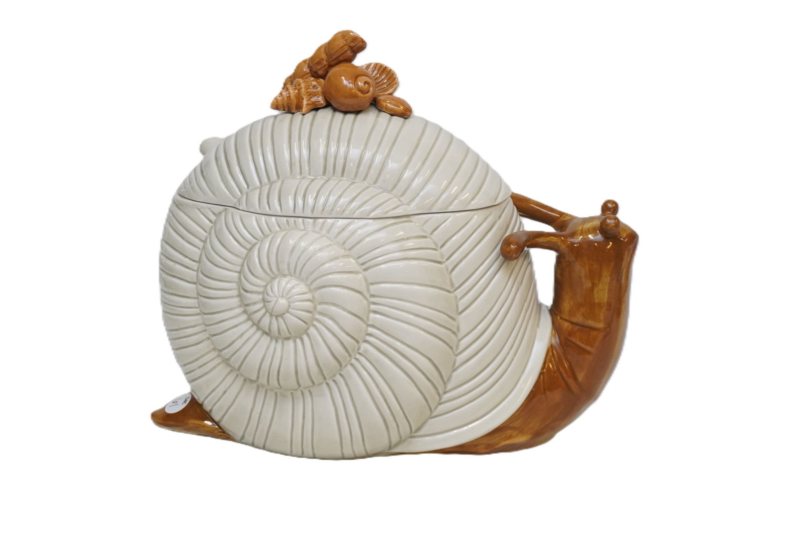 VINTAGE 1970S FITZ AND FLOYD SNAIL SOUP TUREEN (1 of 7)