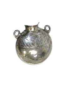 VINTAGE STERLING SILVER FLOWER VASE BROOCH