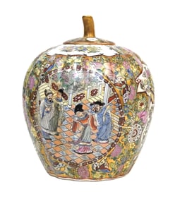 CHINESE PORCELAIN FAMILLE ROSE GINGER JAR