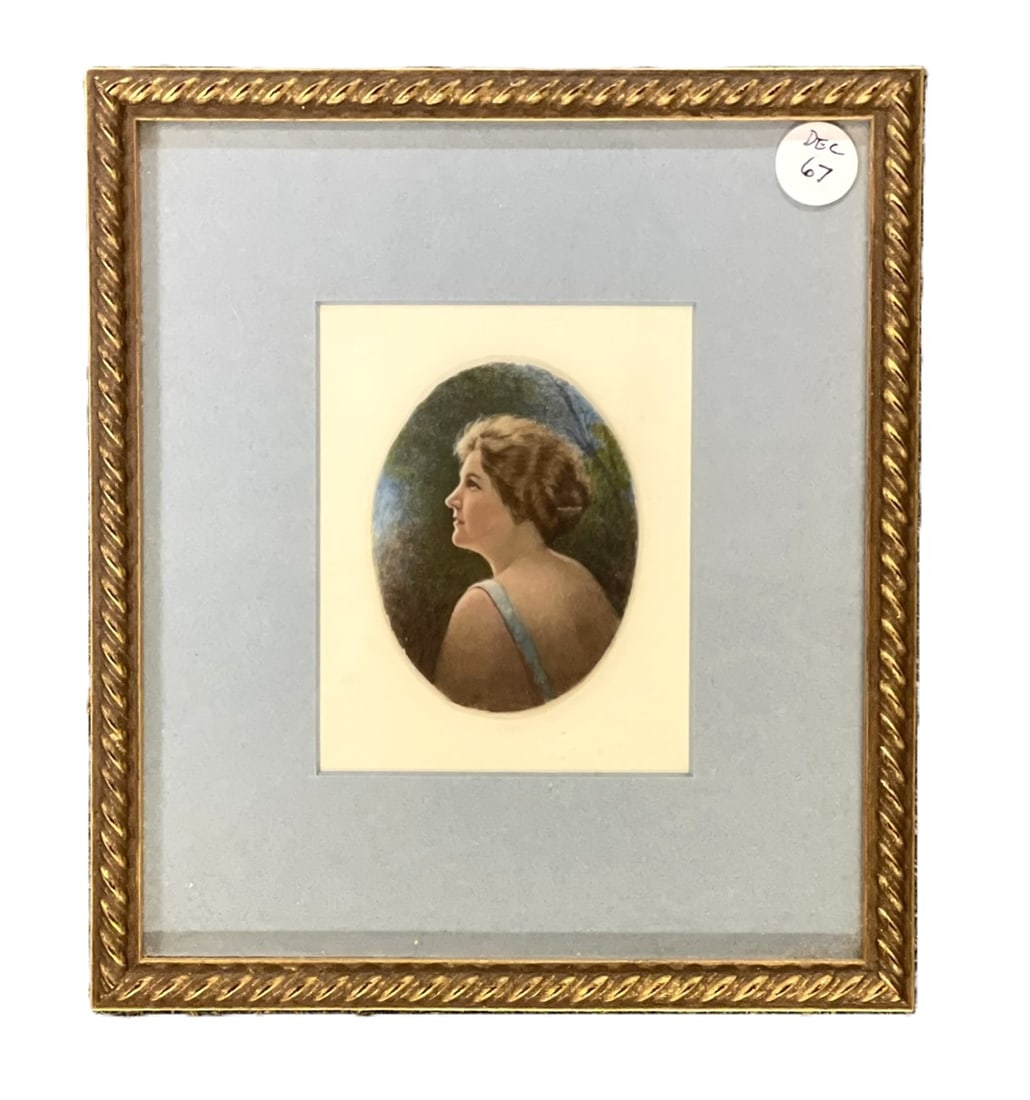 ORIGINAL 1920s ART DECO OIL PORTRAIT MINIATURE (1 of 2)