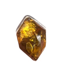 VINTAGE AMBER & STERLING PENDANT