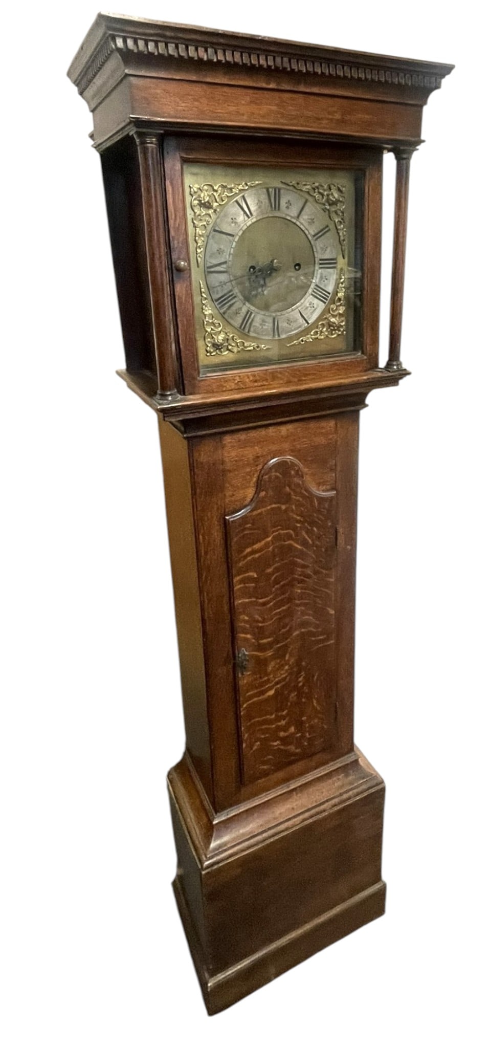 ANTIQUE ENGLISH OAK TALL CASE CLOCK (1 of 5)
