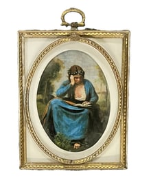 EXCEPTIONAL ANTIQUE OIL PORTRAIT MINIATURE