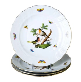 3 HEREND ROTHSCHILD BIRD DINNER PLATES