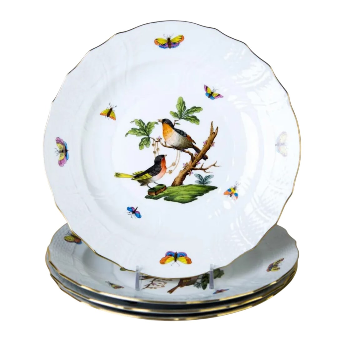 3 HEREND ROTHSCHILD BIRD DINNER PLATES (1 of 4)
