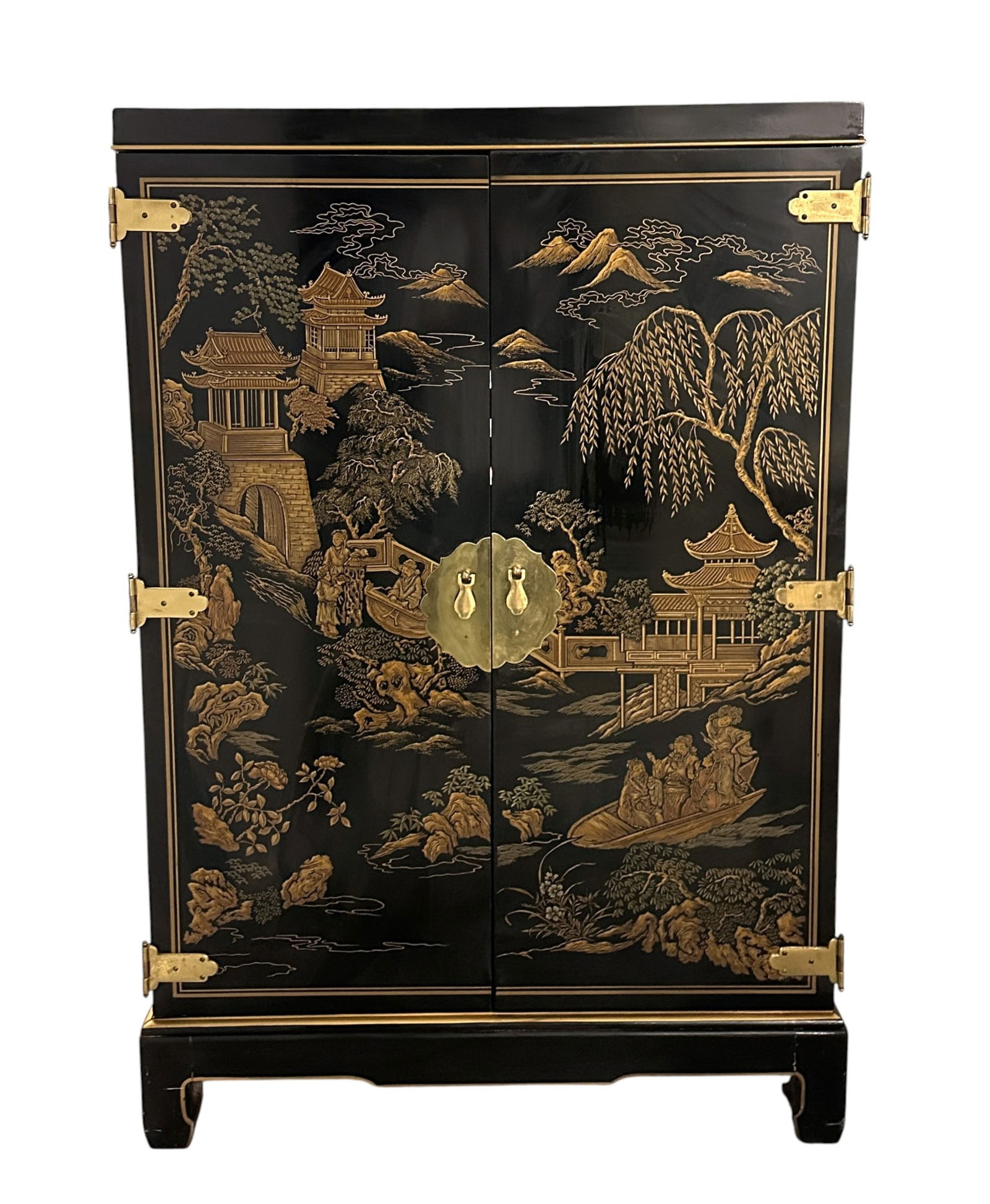 VINTAGE CHINOISERIE DREXEL ET CETERA COLLECTION HAND PAINTED STORAGE CABINET (1 of 7)