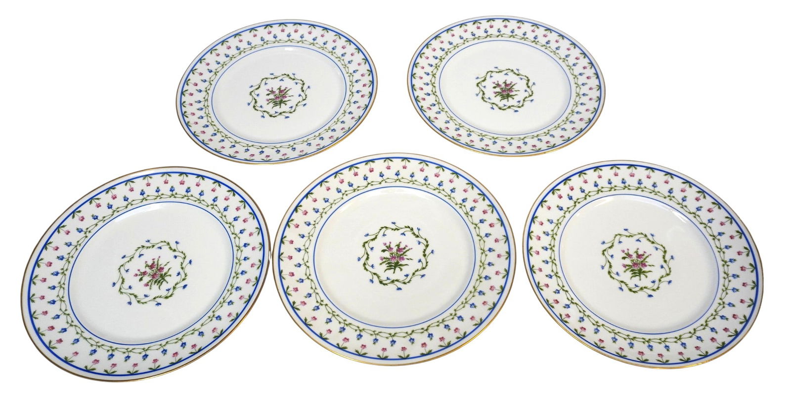 5 RAYNAUD LIMOGES CERALENE LAFAYETTE DINNER PLATES: Five (5) A. Raynaud & Co., Limoges France, Ceralene Lafayette Dinner Plates. Each 10 3/4". Weight 9 lbs **In house shipping available on this lot**