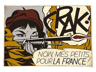 SIGNED ROY LICHTENSTEIN CRAK LITHOGRAPH