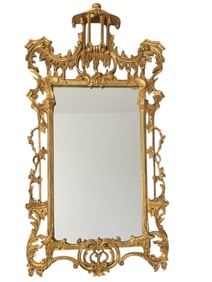 CHINESE CHIPPENDALE STYLE GILTWOOD MIRROR
