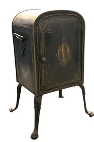 ANTIQUE TOLE PAINTED PLATE WARMER