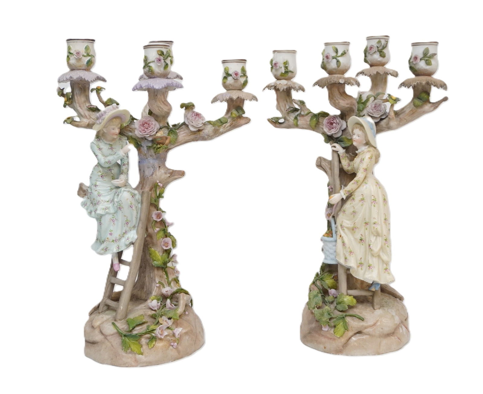 ERNST BOHNE & SOHNE RUDOLSTADT FIGURAL CANDLESTICKS (1 of 9)