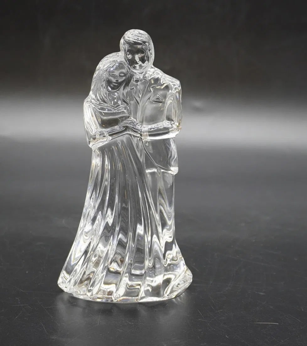 WATERFORD CRYSTAL BRIDE AND GROOM: Waterford Crystal Bride and Groom, Signed on Bottom. Measures 7.5" x 2 x 3.75", weighs 2 lbs 6 oz.