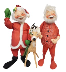 SET OF 3 VINTAGE ANNALEE CHRISTMAS DOLLS