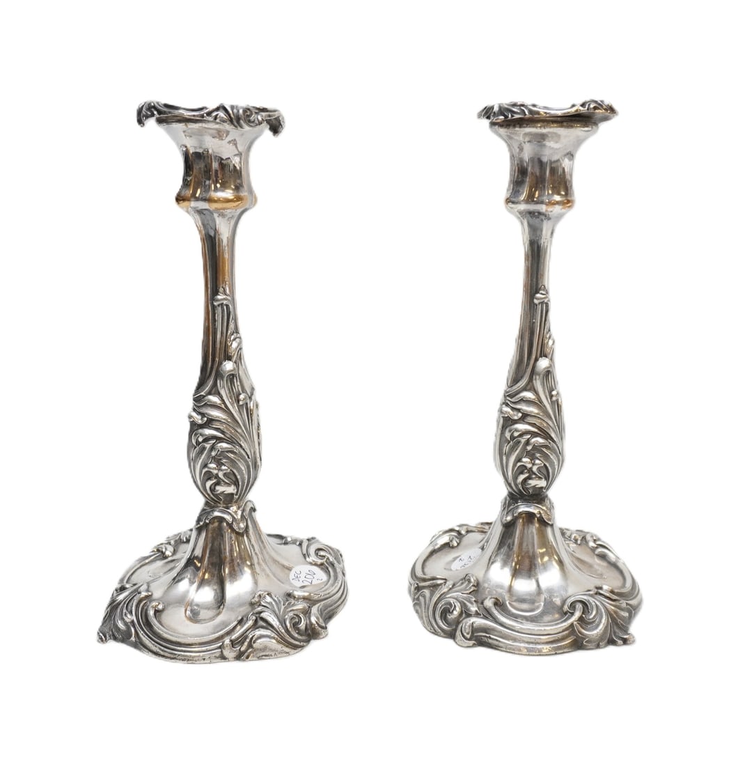 ANTIQUE JAMES DIXON & SONS VICTORIAN ENGLISH CANDLESTICKS (1 of 3)