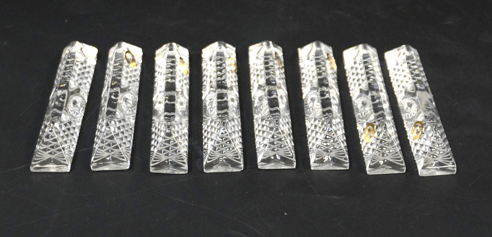SET OF 8 MADE IN HUNGARY KNIFE RESTS: Set of 8 Made in Hungary Knife Rests. Each measures 3.5" and weighs 10.3 oz. **In house shipping available on this lot**