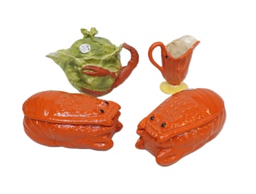 GROUP OF LOBSTER THEMED POTTERY 4 PC