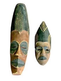 PAIR OF CARVED AFRICAN MASKS