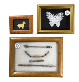 3 VINTAGE MIX MEDIA ART PIECES