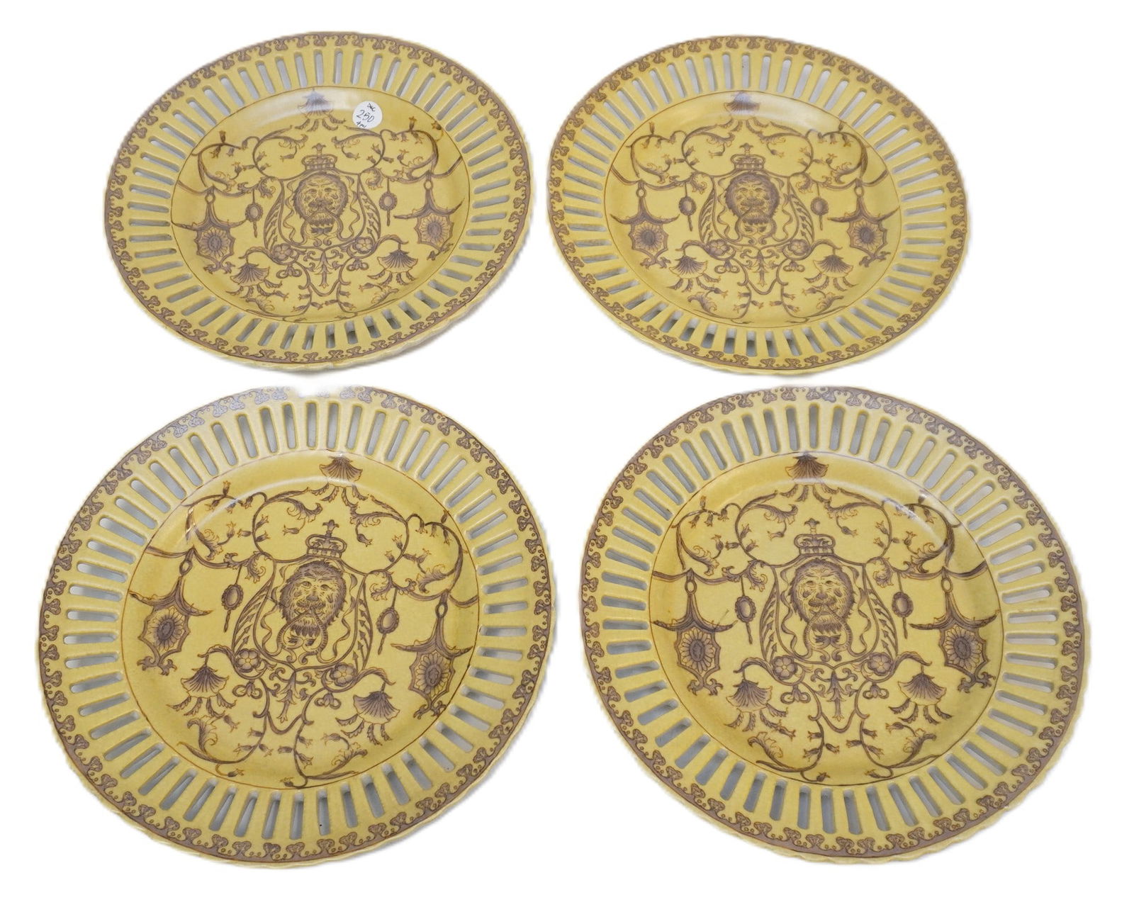 4 VINTAGE CHINESE WONG LEE RETICULATED PLATES (1 of 4)