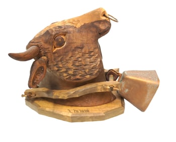 HAND CARVED WOODEN FARMHOUSE COW WALL DECOR