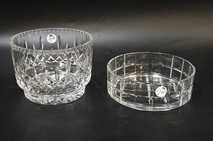 CRYSTAL CANDY DISH AND BOWL - 2 PIECES