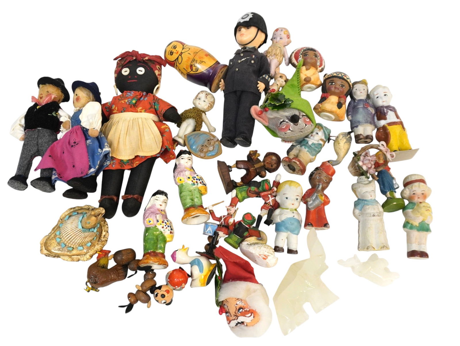 LARGE LOT OF MINIATURE DOLLS AND FIGURES - 40 PIECES (1 of 3)