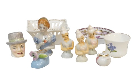 10 VINTAGE AND ANTIQUE PORCELAIN PIECES