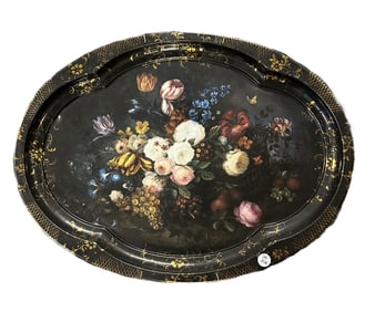 SHERWOOD STUDIO FLORAL TOLE TRAY