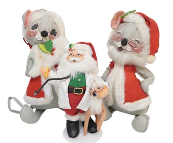 3 ANNALEE CHRISTMAS DOLLS