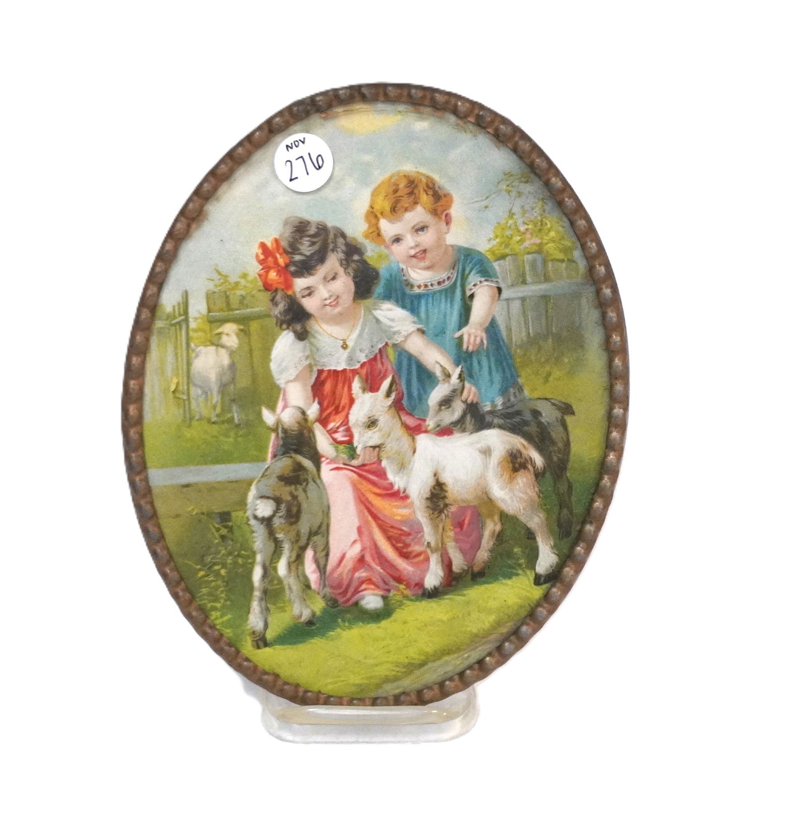 ANTIQUE FRAMED COLORED LITHOGRAPH (1 of 2)