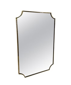 LARGE ITALIAN STYLE BRASS BEVELED MIRROR