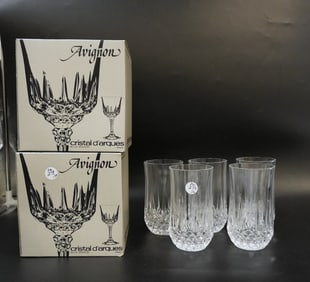 13 pc CRISTAL D'ARQUES TUMBLERS & WINE GLASSES