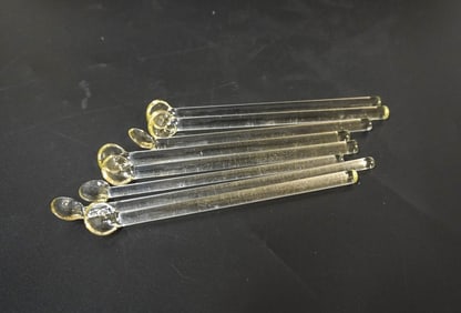 8 HAND BLOWN GLASS VINTAGE SWIZZLE STICKS