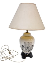 VINTAGE HAND PAINTED ROPER HOSPITAL CHINOISERIE LAMP