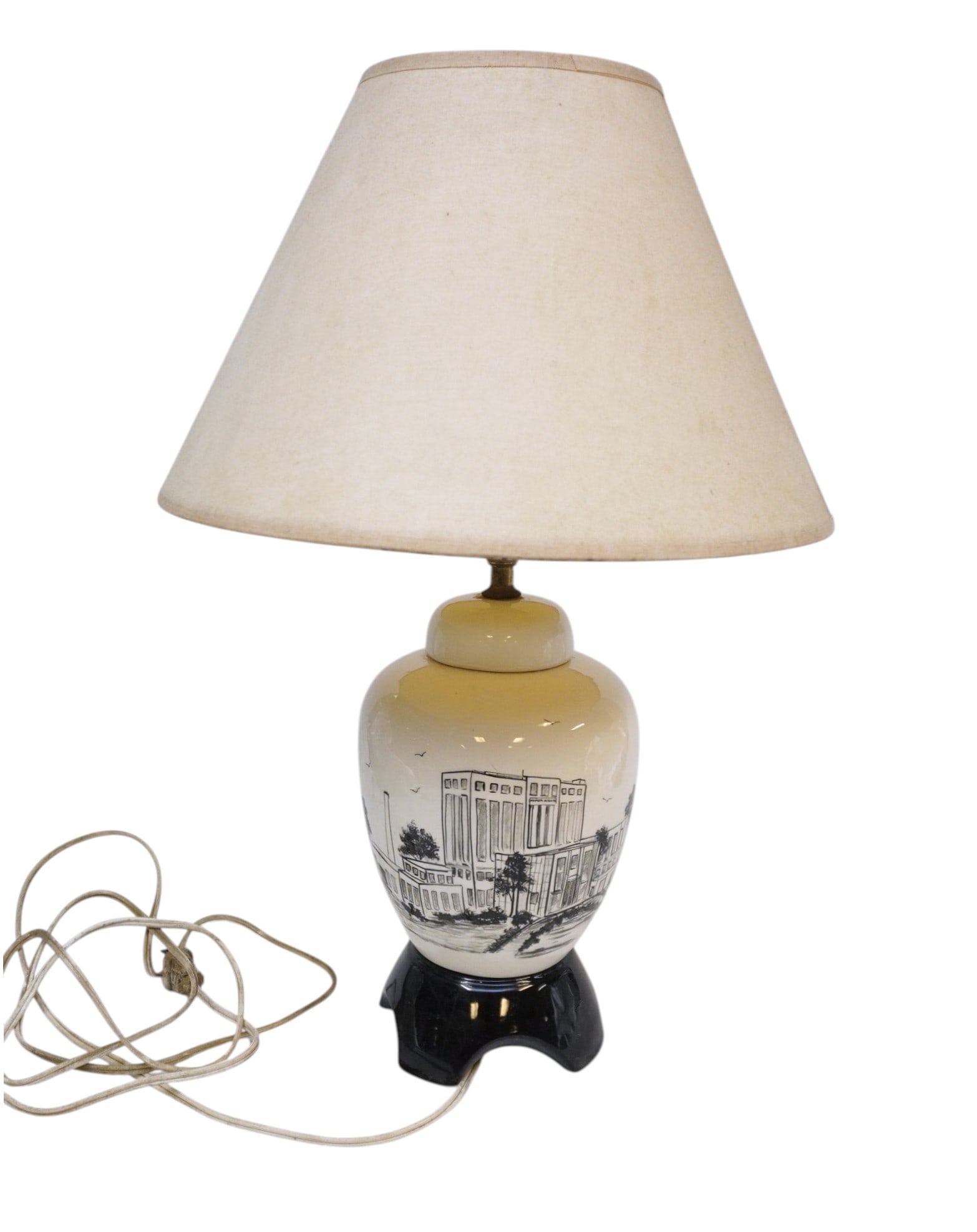 VINTAGE HAND PAINTED ROPER HOSPITAL CHINOISERIE LAMP (1 of 5)