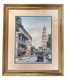 VINTAGE GORDON WHEELER CUSTOM FRAMED CHARLESTON PRINT